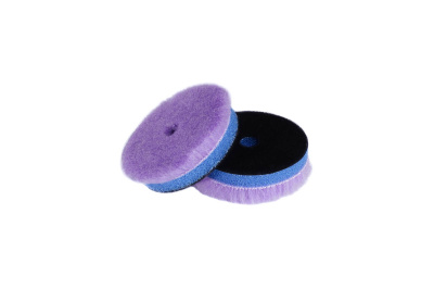 Полировальник гибридная шерсть на поролоне DA (короткий ворс 8мм) - А302 Purple Wool Pad DA 80/18мм.