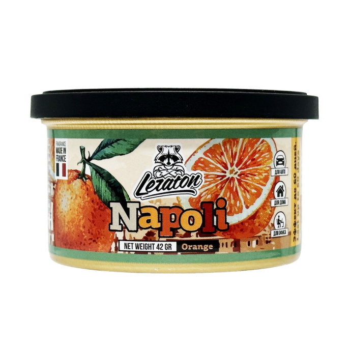 Ароматизатор для автомобиля в банке с ароматом Апельсина - LERATON Napoli Orange