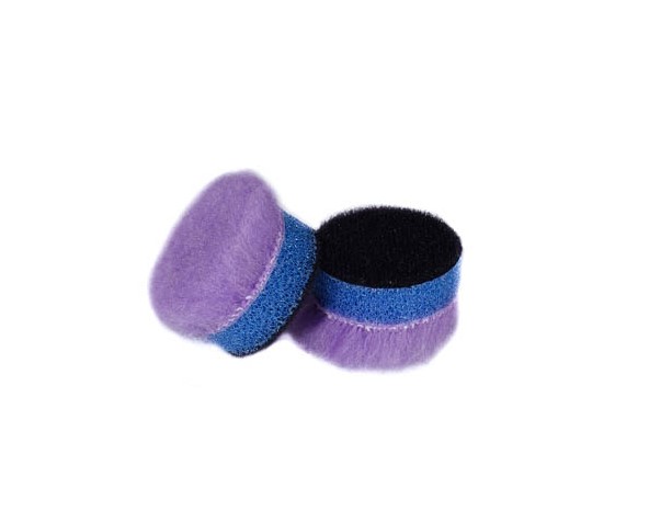 Полировальник гибридная шерсть на поролоне DA (короткий ворс 8мм) - А302 Purple Wool Pad DA 35/18мм.