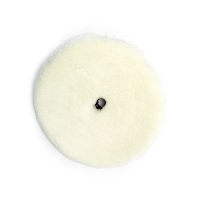 Glosswork White Wool Pad Белый меховой полировальный круг с длинным ворсом 125мм