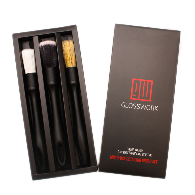 Glosswork Multi-Use Detailing Brush Set Набор кистей для детейлинга из 3х штук, диаметр 24мм