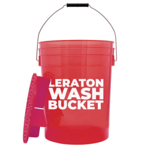 Прозрачное ведро для мойки автомобилей с сепаратором (красное) - LERATON WBR Carwash Detailing 20л.