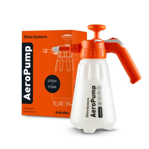Пенно-эмульсионный помповый распылитель для кислот и спиртов - Shine Systems AeroPump Acid+Alco 2л.