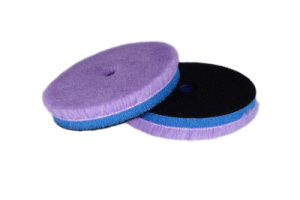 Полировальник гибридная шерсть на поролоне DA (короткий ворс 8мм) - А302 Purple Wool Pad DA 130/18мм.