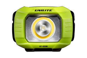 Налобный фонарь (650 Lm COB + 450 Lm CREE, DUAL POWER, IP65) - UNILITE HT-650