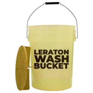 Прозрачное ведро для мойки автомобилей с сепаратором (желтое) - LERATON WBY Carwash Detailing 20л.