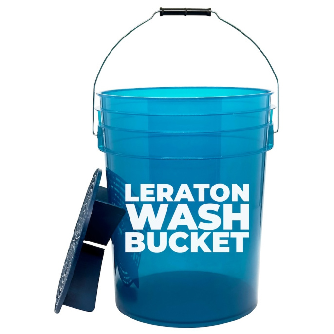 Прозрачное ведро для мойки автомобилей с сепаратором (темно-синее) - LERATON WBDB Carwash Detailing 20л.