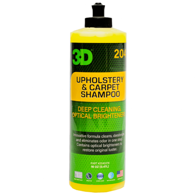 Шампунь для ковров,сидений,велюра и обивки - 3D 204 Upholstery and Carpet Shampoo 473мл.