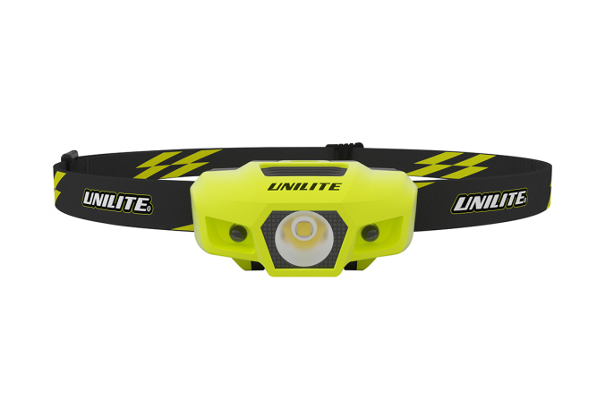 Спортивный налобный фонарь желтый корпус (175 Lm, 1xAA, IPX6) - UNILITE SPORT-H1